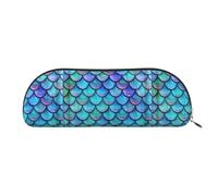 LJABCVNN Mermaid Teal Fish Scale Print Pencil Bag for Boys & Girls for School Office Travel, Back to School Present