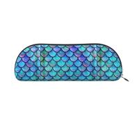 LJABCVNN Mermaid Teal Fish Scale Print Pencil Bag for Boys & Girls for School Office Travel, Back to School Present