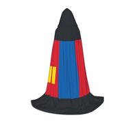 LJABCVNN Mongolian Flag Print Teenagers Hooded Capes, Elevate Your Festive Look For Halloween And Cosplay
