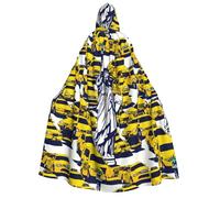 LJABCVNN New York City Print Adult Halloween Hooded Cloak, Comfortable For Cosplay/Parties/Haunted Houses