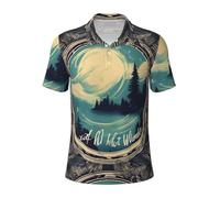LJABCVNN Not All Who Wander are Lost 1 Print Men's Polo Shirts, Worthy Casual and Business, Suitable for Most Adult Men Black