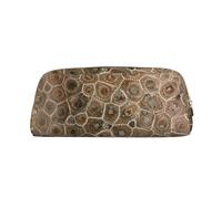 LJABCVNN Petoskey Stone Print Leather Pouch with Zipper, Storage Bag, Makeup Organizer for Office & Daily Use