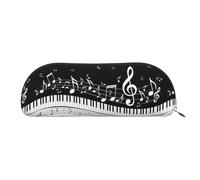 LJABCVNN Piano Keys with Musical Notes Print Pencil Bag for Boys & Girls for School Office Travel, Back to School Present
