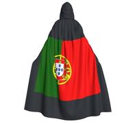 LJABCVNN Portuguese Flag Print Adult Halloween Hooded Cloak, Comfortable For Cosplay/Parties/Haunted Houses