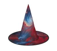 LJABCVNN Red Blue Galaxy Print Halloween Witch Hat For Halloween Party, Carnival, A Must Have Costume Accessories