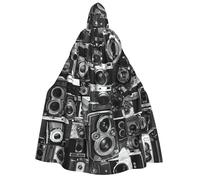 LJABCVNN Retro Cool Camera Collection Print Adult Halloween Hooded Cloak, Comfortable For Cosplay/Parties/Haunted Houses