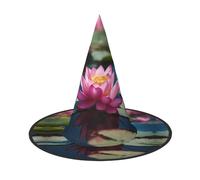 LJABCVNN Spirit Of The Lotus Print Halloween Witch Hat For Halloween Party, Carnival, A Must Have Costume Accessories
