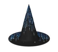 LJABCVNN The Blue Binary Print Halloween Witch Hat For Halloween Party, Carnival, A Must Have Costume Accessories