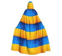 LJABCVNN Ukrainian Flag Print Unisex Adult Halloween Hooded Cloak For Cosplay/Parties/Stage/Costume Balls