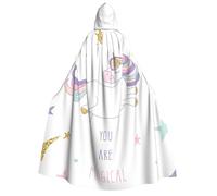 LJABCVNN You Are Magical Print Adult Halloween Hooded Cloak, Comfortable For Cosplay/Parties/Haunted Houses