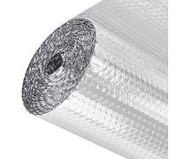 LJBD Reflective Double Aluminium Bubble Foil Insulation Roll Self-adhesive, Heat Shield Thermal Insulation Radiant Barrier for Window RV Ducts Radiator Roof Wall Shed(Size:1 * 15m,Color:Silver)