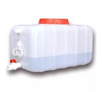 LJBD Water Container With Tap, Portable Plastic Portable Drinking Water Storage Carrier Water Tank With Spigot for Camping Outdoor Driving Hiking Fishing Emergency (White, 25L)