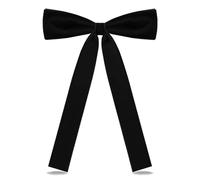 LJBFNN Bow Tie for Women, Western Velvet Ribbon Bow Tie, Colonel Adjustable Bowtie for School Uniform Shirt Wedding, Black, 7.68"(19.5cm) x 5.51"(14cm)