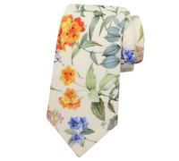 LJBFNN Mens Floral Ties, Skinny Cotton Flower Ties for Men, 2.7" Neck Tie for Wedding Business Shirts, Orange,yellow,blue,green,red, 57" X 2.75"