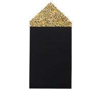 LJBFNN Rhinestone Pocket Squares for Men Prefolded, Crystal Sequin Pre Folded Handkerchiefs on Card Party Prom Wedding Daily, Gold, Standard