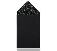 LJBFNN Rhinestone Pocket Squares for Men Prefolded Silver Sparkle Sequin Handkerchiefs on Card for Suit Jacket Party Prom, Black, 3.15 X 6.69"