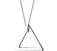 LJBLEUSK S925 Geometric Silver Necklace Women's Fashion Single Triangle Korean Personality Single Clavicle Chainnecklace