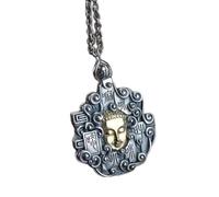 LJBLEUSK S925 Men's Six Words of the Buddha Creative Engraving Unique Personality Gift Unisex