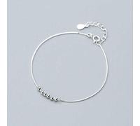 LJBLEUSK S925 Silver Bracelet Women's Korean Fashion Simple Small Pearl round Bracelet Women's Cute Little Lady Jewelry, Argent