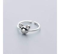 LJBLEUSK S925 Silver Mouse Ring Female Korean Fashion Cute Little Animal Year of the Rat Female Silver Ring, Adjustable
