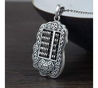 LJBLEUSK S925 Silver Necklace for Women Chinese Abacus Mat Elegant Classic Creative Engraving Unique Personality Unisex Gift