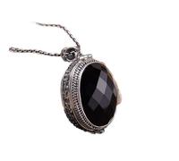 LJBLEUSK S925 Silver Necklace Retro Fort Gawu Men's Women Facets Agate Creative Personality Unique Gift Unisex