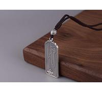 LJBLEUSK S925 Silver Necklace Women Men Six Words Zen Creative Engraving Personality Unique Gift Unisex