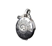LJBLEUSK S925 Silver Retro Fort Gawu Men's Women's Necklace Can Open Taiji Taoist Gossip Creative Personality Unique Gift Unisex