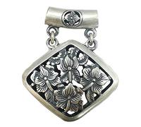LJBLEUSK S925 Silver Women's Necklace Pendant Hollow Peony Flower Tassel Creative Engraving Elegant Classic Unique Personality Unisex Gift