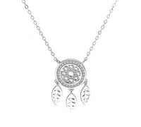 LJBLEUSK S925 Sterling Silver Necklace Female Dream Catcher Collarbone Necklace Fashion Small Item Freshwhite, Large