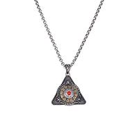 LJBLEUSK S925 Sterling Silver Necklace Men Women Gossip Rotating Bodyguard Jiugong Pendant Gift Fashion Creative Exquisite Simplicity Exaggerated