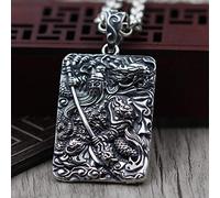 LJBLEUSK S925 Sterling Silver Necklace Men Women's Gong Guan in Relief Pendant Gift Fashion Creative Exquisite Simplicity Exaggerated