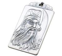 LJBLEUSK S925 Women's Silver Necklace Men's Matte Guan Gong Square Card Creative Engraving Unique Personality Gift Unisex