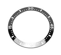 LJCM Watch Bezel Insert, Stylish Scratch Resistant Watch Bezel Ring 38.6mm Transparent Dial for Home (Black Base White Digit Dot)