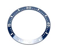 LJCM Watch Bezel Insert, Stylish Scratch Resistant Watch Bezel Ring 38.6mm Transparent Dial for Home (Blue Base White Digit Dot)
