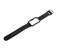 LJCM Watch Strap Lightweight Silicone Breathable Soft Waterproof 20mm Watch Strap with Case for OPPO Free (Black with Black Case)
