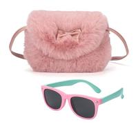 LJCTULY Little Girls Purse - Toddler Purse with Cute Bowknot - Fluffy Mini Crossbody Bag for Kids - Birthday Gift for Girls, Hot Pink