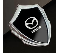 LJCXZS Car Emblem Decal Badge for Mazda MX-5 NA,Metal Emblems Front Bonnet/Rear Boot Steering Wheel Logo Sticker Stylish Waterproof Car Styling Accessories,Black-silver