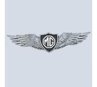 LJCXZS Car Emblem Decal Badge for MG TF 2002-2005,Metal Emblems Front Bonnet/Rear Boot Steering Wheel Logo Sticker Stylish Waterproof Car Styling Accessories,Silver-Black label