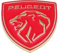 LJCXZS Car Emblem Decal Badge for Peugeot Bipper Tepee 2008-2015,Metal Emblems Front Bonnet/Rear Boot Steering Wheel Logo Sticker Stylish Waterproof Car Styling Accessories,Red-Gold label