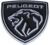 LJCXZS Car Emblem Decal Badge for Peugeot RCZ 2010-2013,Metal Emblems Front Bonnet/Rear Boot Steering Wheel Logo Sticker Stylish Waterproof Car Styling Accessories,Black-Silver label