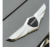 LJCXZS Car Emblem Decal Badge for Volvo C30 facelift 2010,Metal Emblems Front Bonnet/Rear Boot Steering Wheel Logo Sticker Stylish Waterproof Car Styling Accessories,Silver-Black label