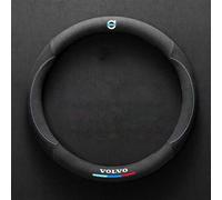 LJCXZS Car Steering Wheel Cover for Volvo XC90,Suede Universal Winter Warm Car Steering Wheel Protector with Badge Emblem Elastic Soft Protector Car Accessories For Women Men,Type O-1