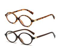 LJCZKA 2 Pairs of Oval Blue Light Glasses for Women Men Computer Glasses Oval Frame Anti Eyes Strain Headache Unisex for Reading Texting Gaming