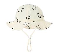 LJCZKA Adjustable Sun Hat Kids with Chin Strap, Cute Toddler Bucket Hat with Wide Brim Baby Girls Boys for Beach Camp Outdoor