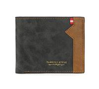LJCZKA Bifold Leather Wallet Men, Slim Minimalist Wallet Coin Pocket Change Purse with Multi-Card Holder, Zipper Banknote Compartments, ID Window (Black)