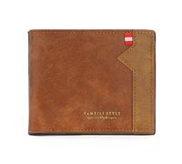 LJCZKA Bifold Leather Wallet Men, Slim Minimalist Wallet Coin Pocket Change Purse with Multi-Card Holder, Zipper Banknote Compartments, ID Window (Light Coffee)