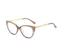 LJCZKA Cat Eye Blue Light Glasses for Women, Anti Blue Light Glasses Computer Eyewear Metal Frame for Texting, Reading and Gaming