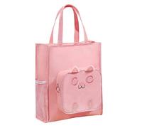 LJCZKA Cute Cat Tote bag with zip for Girls Boys Book Tote Bag with Pockets Large Capacity Waterproof for School Work Travel Beach