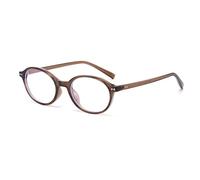 LJCZKA Oval Blue Light Glasses for Women Men Vintage Oval Frame Glasses Nerd Y2K Anti Eye Satrain Eyeglasses Clear Lens for Computer Gaming (Brown, 0.0, x)